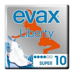 Super hügieenisidemed koos tiibadega Evax Liberty Plus (10 uds) hind ja info | Tampoonid, hügieenisidemed, menstruaalanumad | kaup24.ee