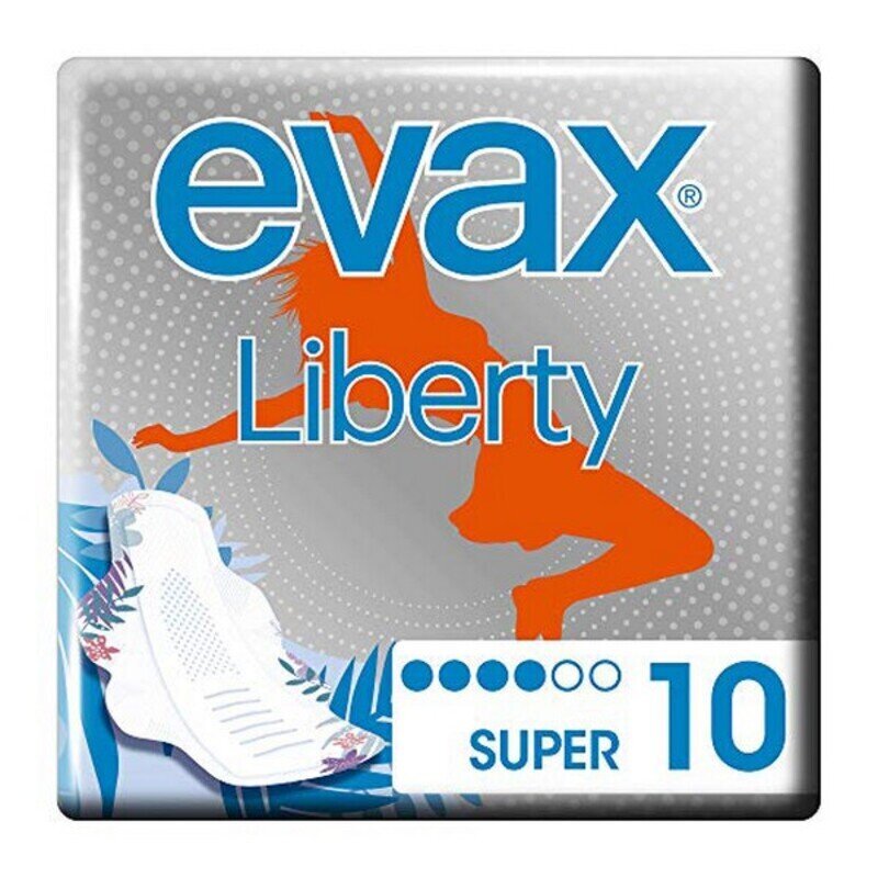 Super hügieenisidemed koos tiibadega Evax Liberty Plus (10 uds) hind ja info | Tampoonid, hügieenisidemed, menstruaalanumad | kaup24.ee