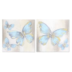 Картина DKD Home Decor, Бабочки (50 x 2,5 x 50 cm) (2 шт.) цена и информация | Настенные деревянные декорации | kaup24.ee