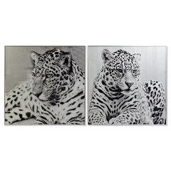 Maal DKD Home Decor Leopard Koloniaalne (100 x 2,5 x 100 cm) (2 Ühikut) цена и информация | Картины, живопись | kaup24.ee