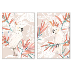 Maal DKD Home Decor Ptak Papagoi Troopiline (100 x 4 x 140 cm) (2 Ühikut) hind ja info | Seinapildid | kaup24.ee