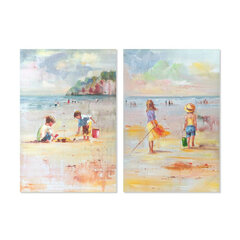 Картина DKD Home Decor, Пляж, дети (60 x 2,5 x 90 cm) (2 шт.) цена и информация | Картины, живопись | kaup24.ee