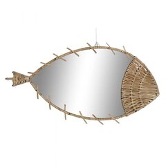 Настенное зеркало DKD Home Decor Рыба, натуральный ротанг (53 x 3 x 29 см) цена и информация | Зеркала | kaup24.ee