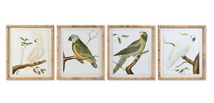 Maal DKD Home Decor Troopiline Linnud (50 x 2,5 x 60 cm) (4 Ühikut) hind ja info | Seinapildid | kaup24.ee
