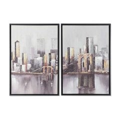 Картина DKD Home Decor, New York (43 x 3,5 x 63 cm) (2 шт.) цена и информация | Настенные деревянные декорации | kaup24.ee