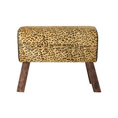 Jalatugi DKD Home Decor Must Puit Pruun Nahk Leopard (67 x 30 x 51 cm) цена и информация | Кресла-мешки и пуфы | kaup24.ee