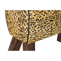Подставка для ног DKD Home Decor, чёрный, деревянный, коричневая кожа Леопардовый (67 x 30 x 51 см) цена и информация | Кресла-мешки и пуфы | kaup24.ee
