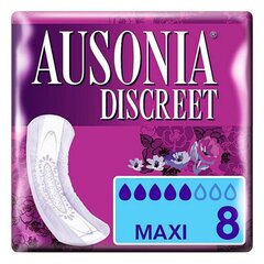 Прокладки от протекания DISCREET mAXI Ausonia (8 uds) цена и информация | Тампоны, гигиенические прокладки для критических дней, ежедневные прокладки | kaup24.ee