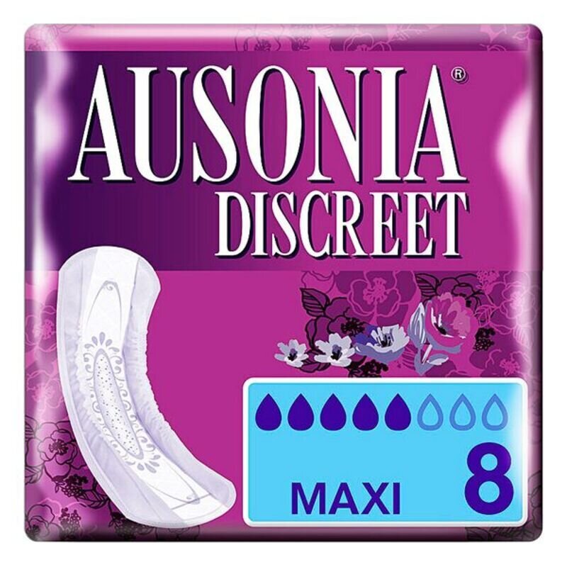 Uriinipidamatuse hügieeniside DISCREET mAXI Ausonia (8 uds) цена и информация | Tampoonid, hügieenisidemed, menstruaalanumad | kaup24.ee