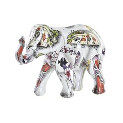Декоративная фигура DKD Home Decor Слон, белая смола, разноцветная (11 x 5 x 9 см) цена и информация | Детали интерьера | kaup24.ee