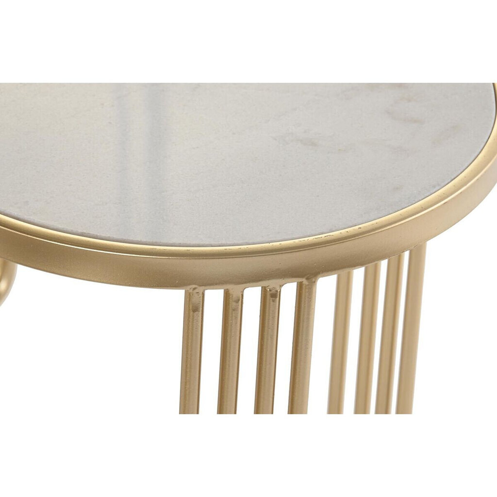 2 tooli komplekt DKD Home Decor Kuldne Metall Valge Marmor (47,5 x 47,5 x 56 cm) цена и информация | Diivanilauad | kaup24.ee