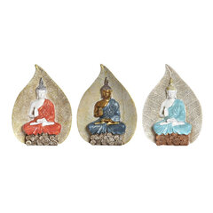 Dekoratiivkuju DKD Home Decor Punane Sinine Kuldne Oranž Buddha Vaik (11,3 x 4 x 15,3 cm) (3 Ühikut) цена и информация | Детали интерьера | kaup24.ee