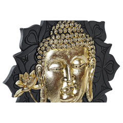 Dekoratiivkuju DKD Home Decor Must Kuldne Buddha MDF Vaik (27 x 8 x 33,5 cm) (2 Ühikut) цена и информация | Детали интерьера | kaup24.ee