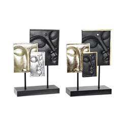 Dekoratiivkuju DKD Home Decor Must Kuldne Buddha MDF Vaik (22,5 x 8 x 30,7 cm) (2 Ühikut) hind ja info | Sisustuselemendid | kaup24.ee