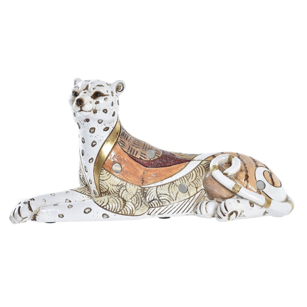 Dekoratiivkuju DKD Home Decor Oranž Valge Leopard Vaik (24 x 10 x 12 cm) цена и информация | Sisustuselemendid | kaup24.ee