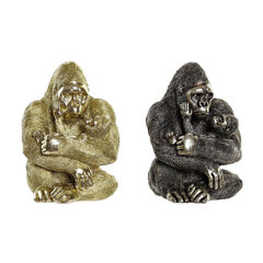 Dekoratiivkuju DKD Home Decor Hõbedane Kuldne Vaik Gorilla (22 x 23,5 x 31 cm) (2 Ühikut) цена и информация | Детали интерьера | kaup24.ee