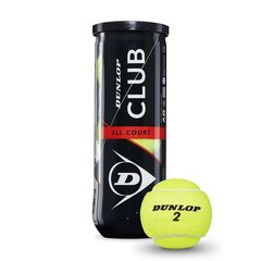 Tennisepallid D TB CLUB AC 3 PET Dunlop 601334 3 Tükid, osad (Naturaalne kumm) цена и информация | Товары для большого тенниса | kaup24.ee