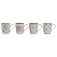 Кружка Mug DKD Home Decor Серый Розовый Белый Shabby Chic (340 ml) (4 штук) цена и информация | Стаканы, фужеры, кувшины | kaup24.ee