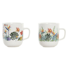 Кружка Mug DKD Home Decor Фарфор, 380 мл, 2 шт. цена и информация | Стаканы, фужеры, кувшины | kaup24.ee