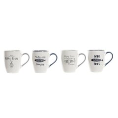 Кружка Mug DKD Home Decor Фарфор, 320 мл, 4 шт. цена и информация | Стаканы, фужеры, кувшины | kaup24.ee