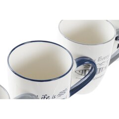 Velika Šalica DKD Home Decor Portselan Hall Sinine Vahemere (320 ml) (4 Ühikut) hind ja info | Klaasid, tassid ja kannud | kaup24.ee