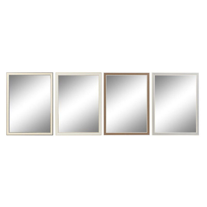 Seinapeegel DKD Home Decor Kristall Hall Pruun Valge PS Traditsiooniline 4 Ühikut (56 x 2 x 76 cm) hind ja info | Peeglid | kaup24.ee
