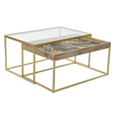 Набор из двух столиков DKD Home Decor, стекло, металл дерево (90 x 60 x 45 см) цена и информация | Журнальные столики | kaup24.ee