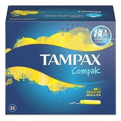 Обычные тампоны COMPAK Tampax (22 uds) цена и информация | Тампоны, гигиенические прокладки для критических дней, ежедневные прокладки | kaup24.ee