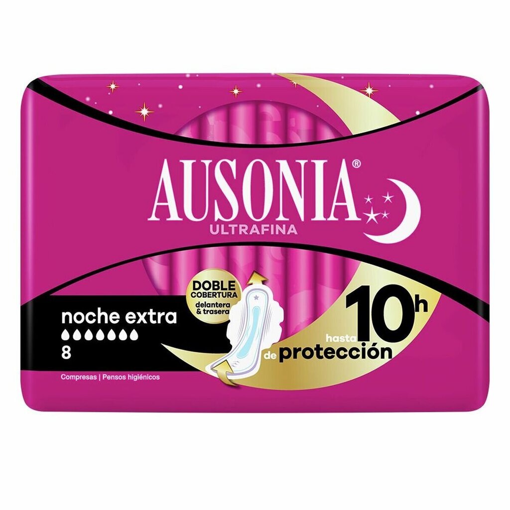 Öösidemed Ausonia Extra (8 uds) цена и информация | Tampoonid, hügieenisidemed, menstruaalanumad | kaup24.ee