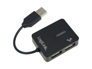 LogiLink HUB USB 2.0 4-pordiga "Smile" – must UA0139 hind ja info | USB jagajad, adapterid | kaup24.ee