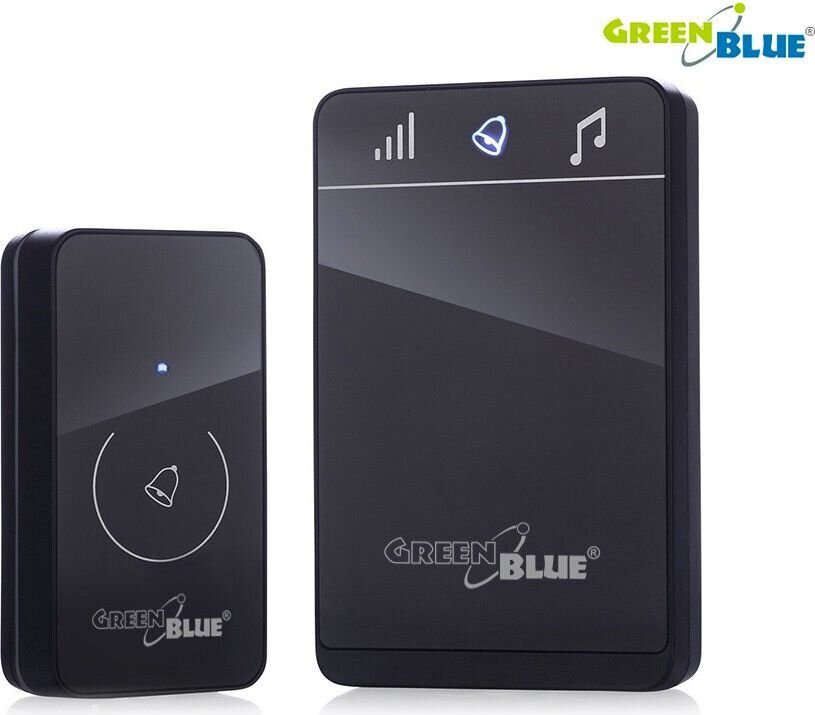 GreenBlue Wirelees bell GB112 52 laulu must GreenBlue hind ja info | Uksekellad, uksesilmad | kaup24.ee