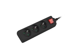Lanberg Удлинитель 3м, черный, 3 розетки, с выключателем, кабель из цельной меди цена и информация | Удлинители | kaup24.ee