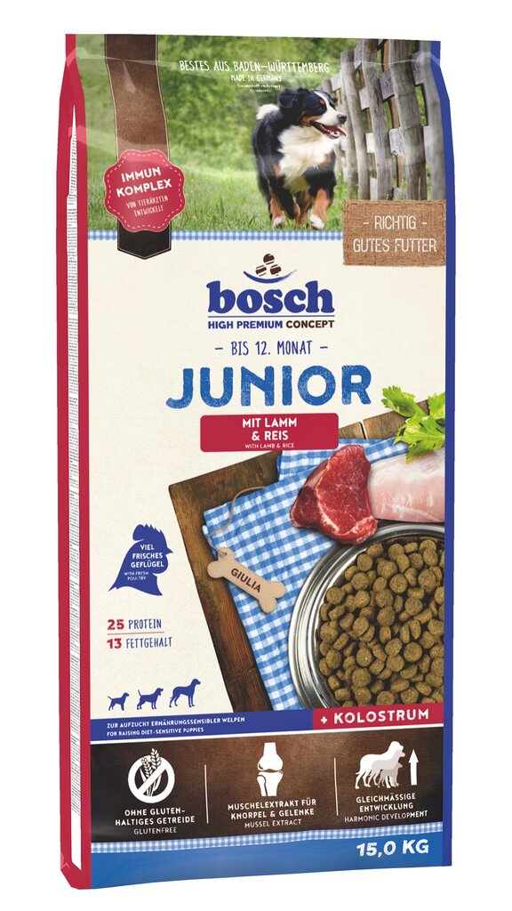 Kuivtoit koertele Bosch Junior Lamb & Rice 15kg цена и информация | Kuivtoit koertele | kaup24.ee