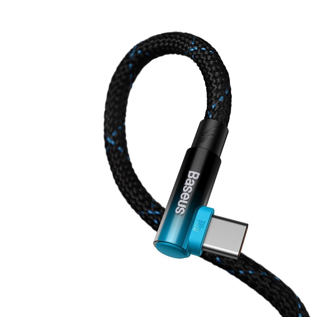 Baseus MVP Elbow angled cable Power Delivery cable with side connector USB Type C / USB Type C 1 m 100W 5A blue (CAVP000621) hind ja info | Mobiiltelefonide kaablid | kaup24.ee