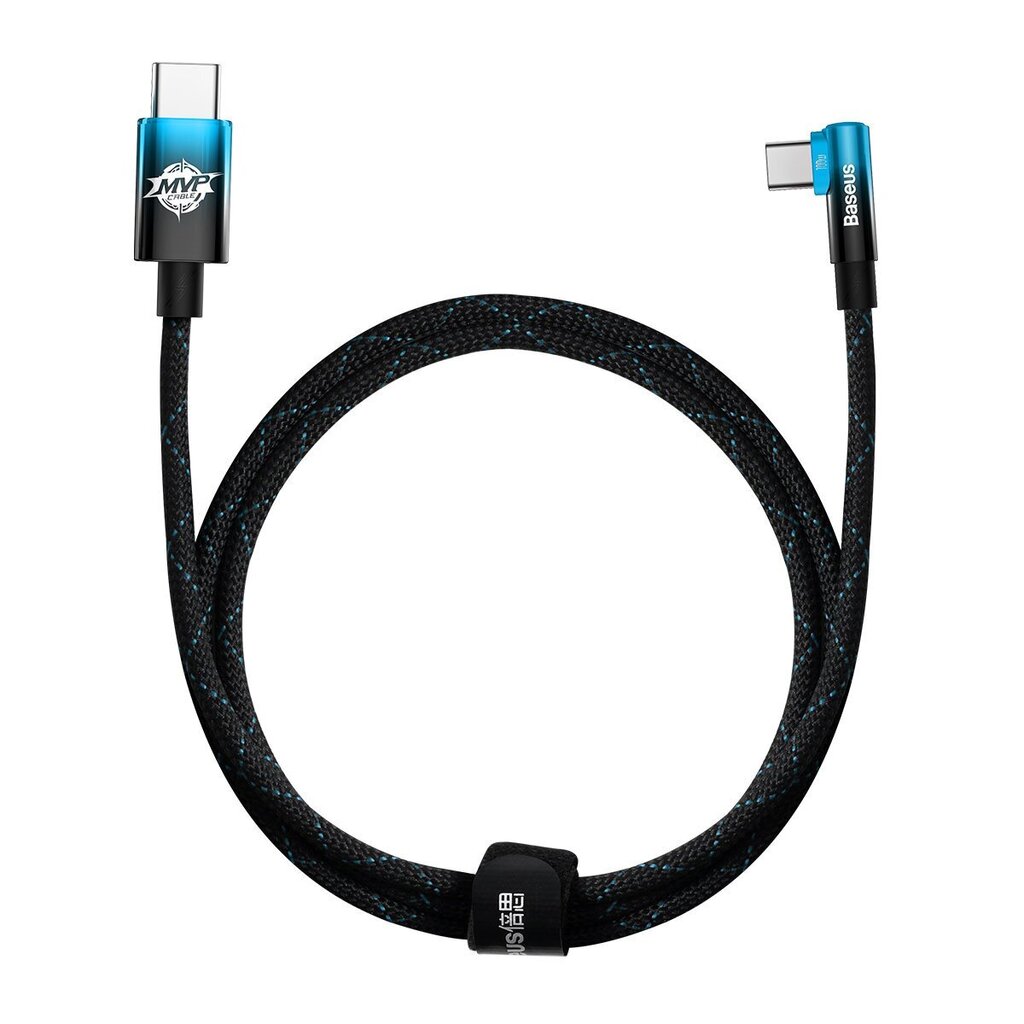 Baseus MVP Elbow angled cable Power Delivery cable with side connector USB Type C / USB Type C 1 m 100W 5A blue (CAVP000621) hind ja info | Mobiiltelefonide kaablid | kaup24.ee