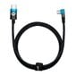 Baseus MVP Elbow angled cable Power Delivery cable with side connector USB Type C / USB Type C 1 m 100W 5A blue (CAVP000621) цена и информация | Mobiiltelefonide kaablid | kaup24.ee