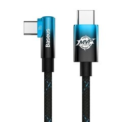 Baseus MVP Elbow angled cable Power Delivery cable with side connector USB Type C / USB Type C 2m 100W 5A blue (CAVP000721) hind ja info | Mobiiltelefonide kaablid | kaup24.ee