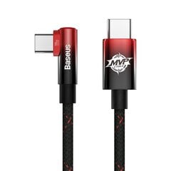 Baseus MVP Elbow angled cable Power Delivery cable with side connector USB Type C / USB Type C 2 м 100 Вт 5A red (CAVP000720 цена и информация | Borofone 43757-uniw | kaup24.ee