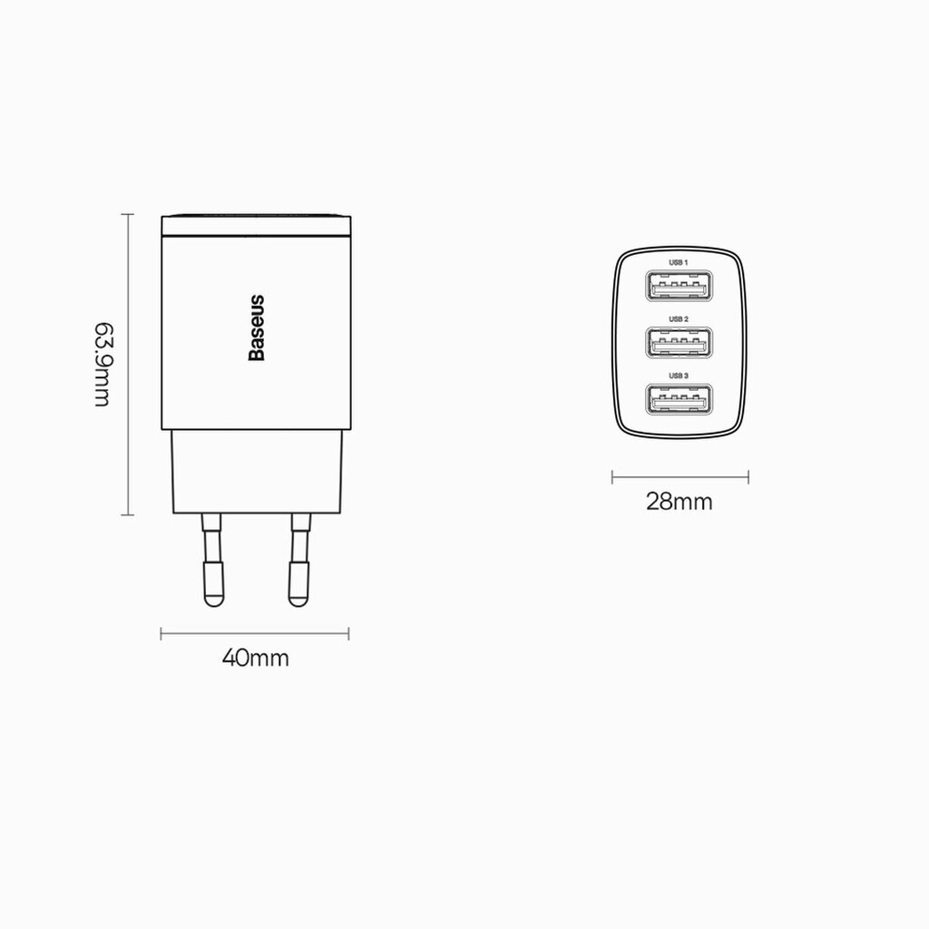 Baseus Compact CCXJ020101 цена и информация | Mobiiltelefonide laadijad | kaup24.ee