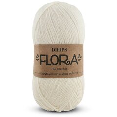 Пряжа Drops Flora 01, 50 g, 210 m цена и информация | Принадлежности для вязания | kaup24.ee