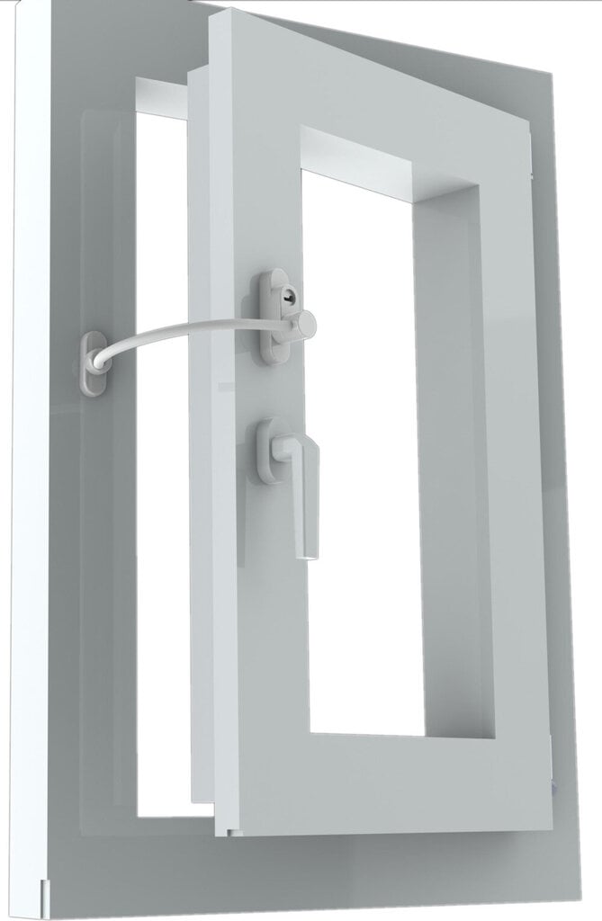 Lisaakna ja ukse kaitselukk koos luku ja võtmega, valget värvi, Penkid hind ja info | Lukud | kaup24.ee