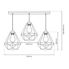 Подвесной светильник Milagro BASKET GRAY 3xE27 цена и информация | Люстры | kaup24.ee