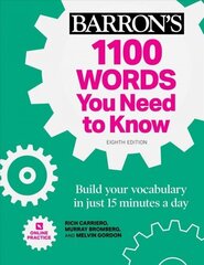 1100 Words You Need to Know plus Online Practice: Build Your Vocabulary in just 15 minutes a day! Eighth Edition цена и информация | Пособия по изучению иностранных языков | kaup24.ee