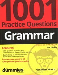Grammar - 1001 Practice Questions For Dummies, 2nd Edition (plus Free Online Practice) hind ja info | Ühiskonnateemalised raamatud | kaup24.ee