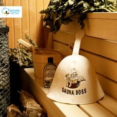 Saunamüts "Sauna Boss" 100% villane цена и информация | Аксессуары для сауны и бани | kaup24.ee