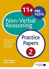 11plus Non-Verbal Reasoning Practice Papers  2: For 11plus, pre-test and independent school exams including CEM, GL and ISEB, 2 цена и информация | Книги для подростков и молодежи | kaup24.ee