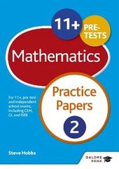 11plus Maths Practice Papers 2: For 11plus, pre-test and independent school exams including CEM, GL and ISEB цена и информация | Книги для подростков и молодежи | kaup24.ee