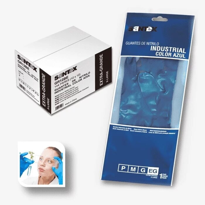 Antibakteriaalsed nitriilkindad Santex Industrial Nitrile S (suurus 7), 12 paari hind ja info | Töökindad | kaup24.ee