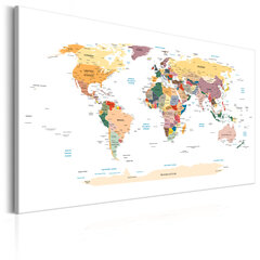 Картина - World Map: Travel Around the World 120x80 см цена и информация | Картины, живопись | kaup24.ee