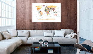 Картина - World Map: Travel Around the World 120x80 см цена и информация | Картины, живопись | kaup24.ee